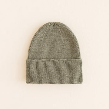 beanie fonzie - newborn - artichoke - hvid